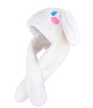 Carregar imagem no visualizador da galeria, Roffatide Anime White Dog Ear Moving Jumping Hat Fluffy Beanie Cap Soft Warm Winter Head Wear Cute Hats for Women