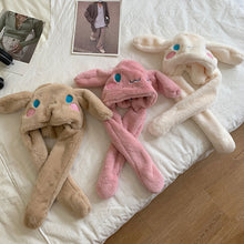 Carregar imagem no visualizador da galeria, Roffatide Anime White Dog Ear Moving Jumping Hat Fluffy Beanie Cap Soft Warm Winter Head Wear Cute Hats for Women