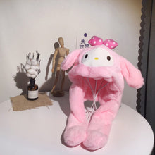 Carregar imagem no visualizador da galeria, Roffatide Anime White Dog Ear Moving Jumping Hat Fluffy Beanie Cap Soft Warm Winter Head Wear Cute Hats for Women