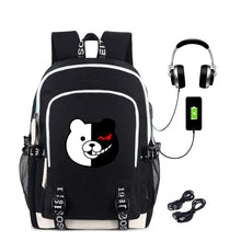 Load image into Gallery viewer, Danganronpa USB Charging Port & Headphone Port Monokuma Schoolbag
