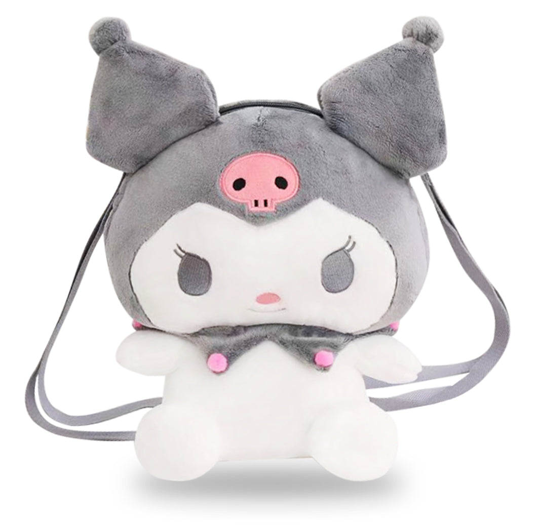 Roffatide Cartoon Cute Plush Doll Backpack Grey
