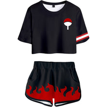 Carregar imagem no visualizador da galeria, Naruto Printed Crop Top Shorts 2 Piece Set
