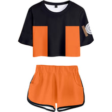 Carregar imagem no visualizador da galeria, Naruto Printed Crop Top Shorts 2 Piece Set
