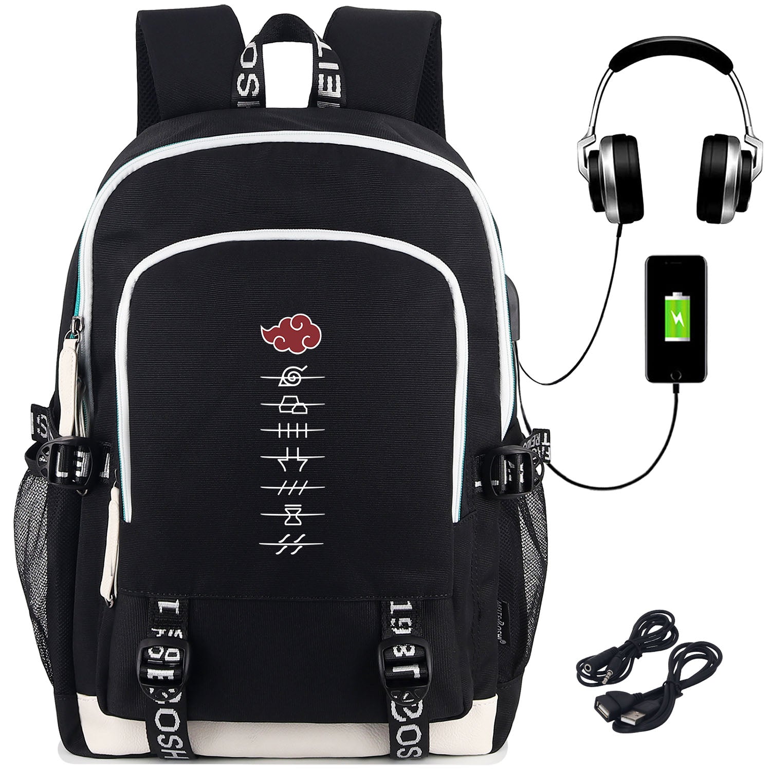 Naruto Anti-Village Symbols Akatsuki Red Cloud Backpack – Roffatide