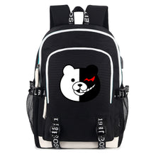 Load image into Gallery viewer, Danganronpa USB Charging Port &amp; Headphone Port Monokuma Schoolbag
