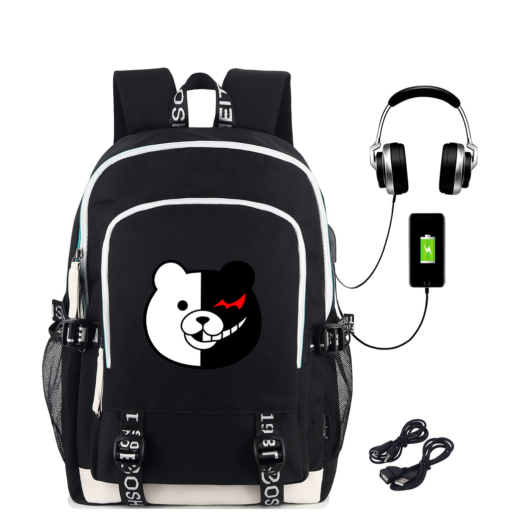 Danganronpa USB Charging Port & Headphone Port Monokuma Schoolbag