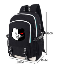 Load image into Gallery viewer, Danganronpa USB Charging Port &amp; Headphone Port Monokuma Schoolbag
