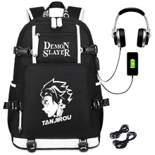 Load image into Gallery viewer, Demon Slayer USB Charging Port &amp; Headphone Port Backpack
