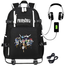 Load image into Gallery viewer, Fairy Tail USB Charging Port &amp; Headphone Port Etherious Natsu Dragneel Schoolbag
