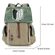 Carregar imagem no visualizador da galeria, Attack on Titan Backpack Canvas Schoolbag
