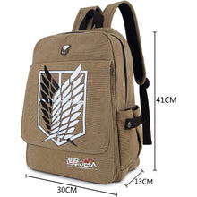 Load image into Gallery viewer, Attack on Titan Canvas Backpack
