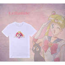 Charger l&#39;image dans la galerie, Sailor Moon Tsukino Luna Cat Womens T-Shirt
